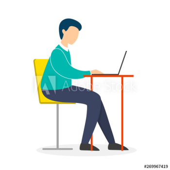 Man in a suit sitting at the desk and working Man in a suit sitting at the desk and working