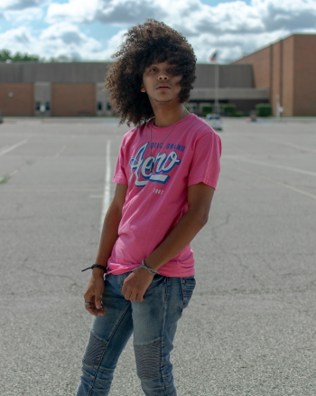 Man in Pink T-shirt and Jeans Man in Pink T-shirt and Jeans