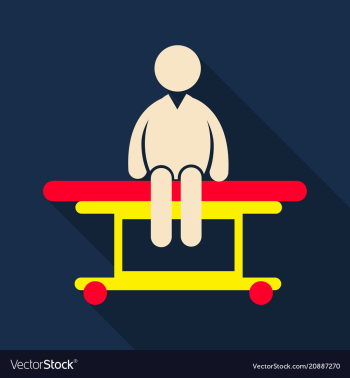 Man is sitting on a medical couch isolated vector image Man is sitting on a medical couch isolated vector image