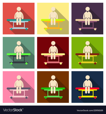 Man is sitting on a medical couch isolated vector image Man is sitting on a medical couch isolated vector image