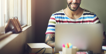 Man Laptop Connection Data Analysis Technology Concept Man Laptop Connection Data Analysis Technology Concept