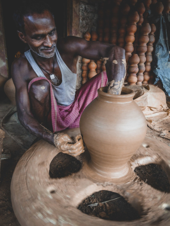 Man Making Clay Pot Man Making Clay Pot