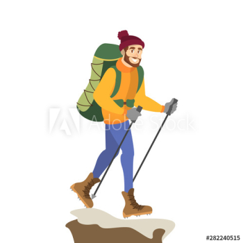 Man mountain climber in special winter clothes Man mountain climber in special winter clothes