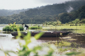 Man on Brown Wooden Boat Man on Brown Wooden Boat
