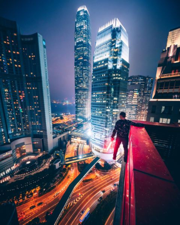 man parkour on a building man parkour on a building