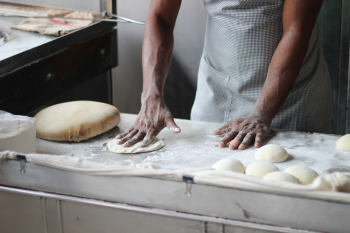 Man Preparing Dough For Bread Man Preparing Dough For Bread