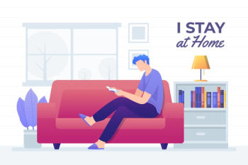 Man reading on couch illustration Free Vector Man reading on couch illustration Free Vector