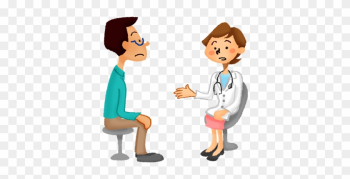 Man Receiving A Medical Consultation With Female Doctor - Physical Examination Man Receiving A Medical Consultation With Female Doctor - Physical Examination
