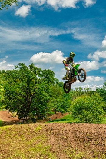 Man Riding Motocross Dirt Bike Man Riding Motocross Dirt Bike