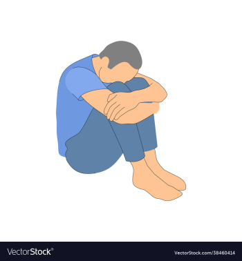 man sits sad in a closed position man sits sad in a closed position