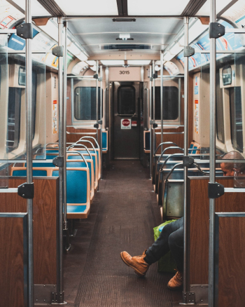 Man Sitting Alone Inside Train