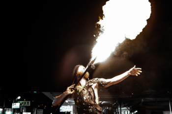 Man Spitting Fire at Nighttime Man Spitting Fire at Nighttime