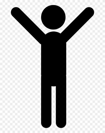 Man Standing With Arms Up Vector - Stick Figure Hands Up