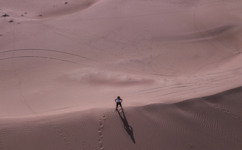 Man Stands on Desert Man Stands on Desert