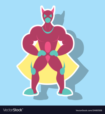 Man superhero superhero standing icon in vector image