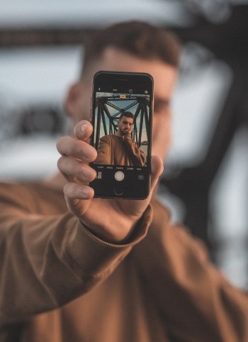 Man Taking Selfie With Smartphone Man Taking Selfie With Smartphone