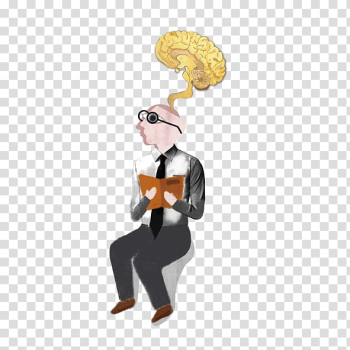 Man thinking , Cartoon, People read transparent background PNG clipart