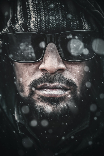Man Wearing Black Sunglasses Man Wearing Black Sunglasses