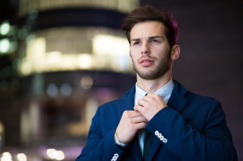 Man Wearing Blue Suit Man Wearing Blue Suit