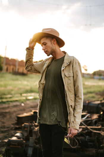 Man Wearing Cowboy Hat Man Wearing Cowboy Hat