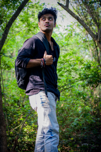 Man Wearing Long-sleeved Shirt And Blue Denim Jeans Man Wearing Long-sleeved Shirt And Blue Denim Jeans