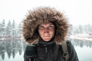 Man Wearing Parka Man Wearing Parka