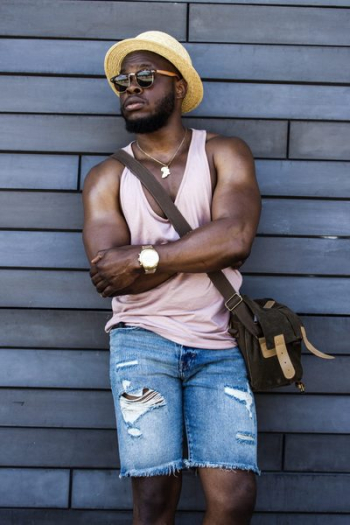 Man Wearing Pink Tank Top Man Wearing Pink Tank Top