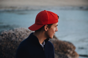 Man Wearing Red Cap Man Wearing Red Cap