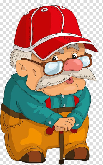 Man wearing red cap art, Edward Newgate Animation Drawing, White-bearded old man cartoon animation Ala Lei hat transparent background PNG clipart