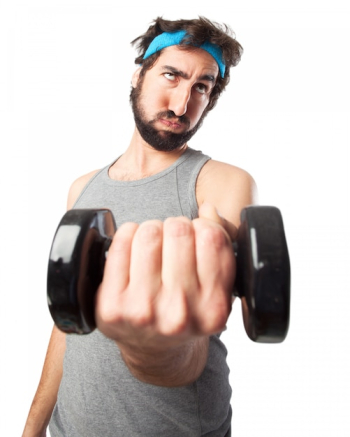 Man with a dumbbell Man with a dumbbell
