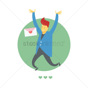 Man with love letter Man with love letter