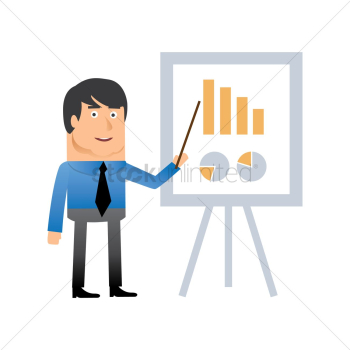 Man with presentation chart Man with presentation chart