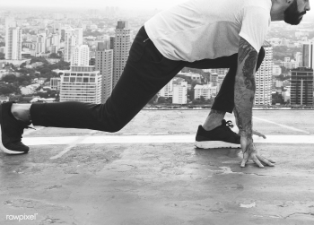 Man working out on the rooftop | Free stock photo - 23274 Man working out on the rooftop | Free stock photo - 23274