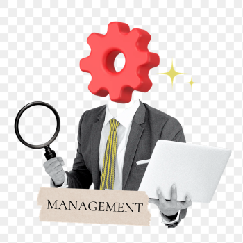 Management word png sticker, cogwheel | Free PNG - rawpixel