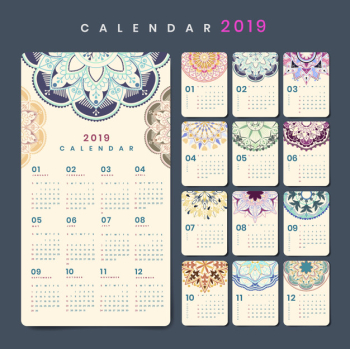 Mandala calendar mockup Mandala calendar mockup