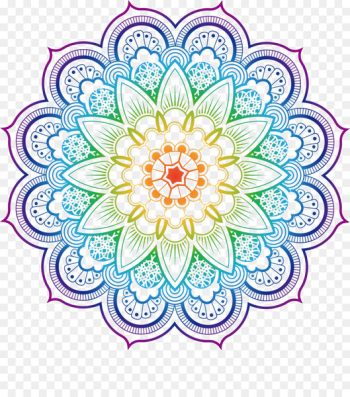 Mandala Coloring book Buddhism Illustration - Datura flower color 