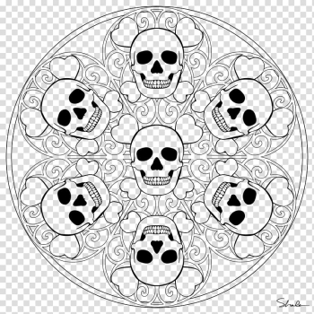 Mandala Coloring book Halloween Social media Day of the Dead, Halloween transparent background PNG clipart