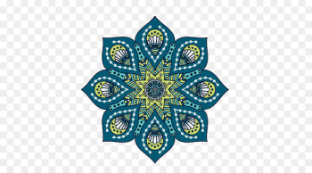 Mandala Islam Ornament Motif - An Islamic pattern of blue petals 