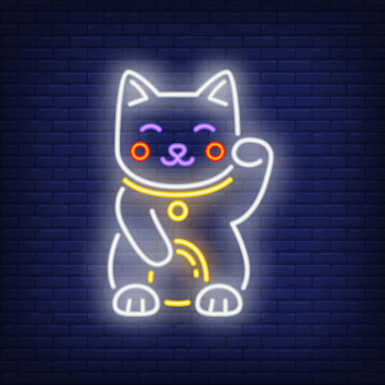 Maneki neko cat neon sign Maneki neko cat neon sign