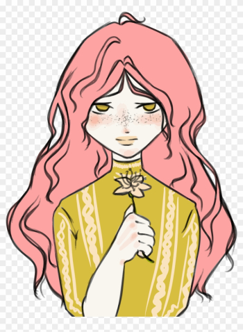 Manga Females Cliparts 20, - Girl Holding Flowers Drawing Manga Females Cliparts 20, - Girl Holding Flowers Drawing
