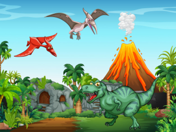 Many dinosaurs in the field Free Vector Many dinosaurs in the field Free Vector