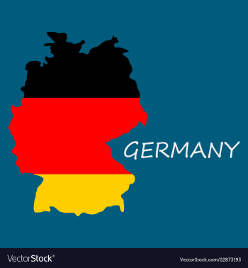 Map and flag of germany vector image Map and flag of germany vector image