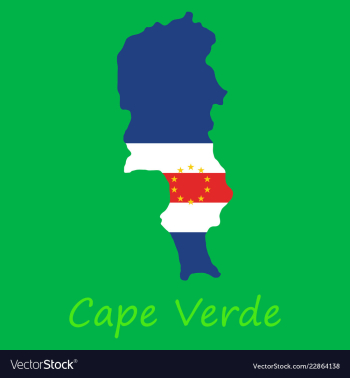 Map and national flag of cape verdemap of cape vector image Map and national flag of cape verdemap of cape vector image