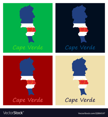 Map and national flag of cape verdemap of cape vector image Map and national flag of cape verdemap of cape vector image