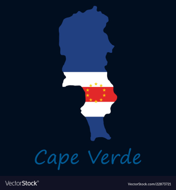 Map and national flag of cape verdemap of cape vector image Map and national flag of cape verdemap of cape vector image