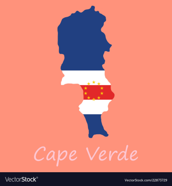 Map and national flag of cape verdemap of cape vector image Map and national flag of cape verdemap of cape vector image