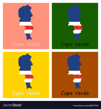 Map and national flag of cape verdemap of cape vector image Map and national flag of cape verdemap of cape vector image