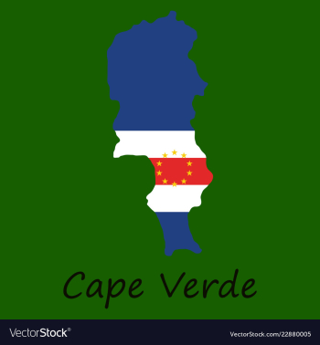 Map and national flag of cape verdemap of cape vector image Map and national flag of cape verdemap of cape vector image