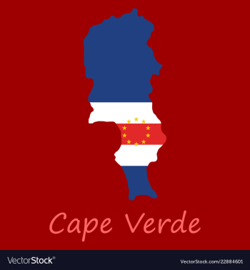 Map and national flag of cape verdemap of cape vector image Map and national flag of cape verdemap of cape vector image