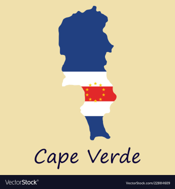 Map and national flag of cape verdemap of cape vector image Map and national flag of cape verdemap of cape vector image